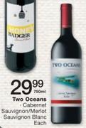 Two Oceans Cabernet Sauvignon/Merlot Sauvignon Blanc-750ml Each