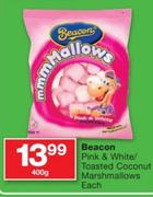 Beacon Pink & White/Toasted Coconut Marshmallows-400g Each