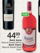 Saint Anna Natural Sweet White/Saint Claire Natural Sweet Rose-1.5Ltr Each