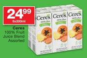 Ceres 100% Fruit Juice Blend Assorted-6x200ml