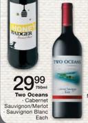 Two Oceans Cabernet Sauvignon/Merlot Sauvignon Blanc-750ml Each