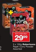 Rebertsons Rajah Curry Powder Assorted-3x100g