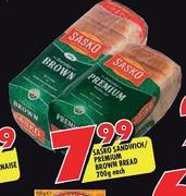 Sasko Sandwich/Premium Brown Bread-700g Each
