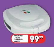 Essentials 2-Silce Sandwich Maker