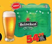 Heinken Premium Lager Beer-6x440Ml Cans