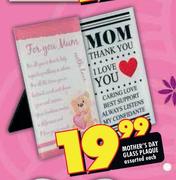 Mother's Day Glass Plaque Assorted-Each
