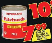 Ritebrand Pilchards In Tomato/Chilli Sauce-215g
