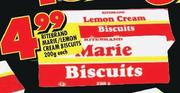 Ritebrand Marie/Lemon Cream Biscuits-200g Each