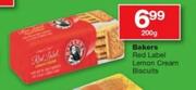 Bakers Red Label Lemon Cream Biscuits-200gm
