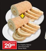 2xFreshly Baked Jam/Chocolate Swiss Rolls-Each