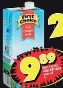 First Choice Long Life Milk Assorted-1Ltr