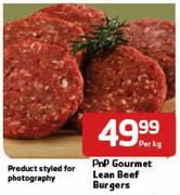 PnP Gourmet Lean Beef Burgers - Per Kg