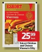 Eskort Chicken & Cheese Vienna's - 500g