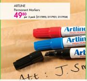 Artline Permanent Markers-Per 3 Pack