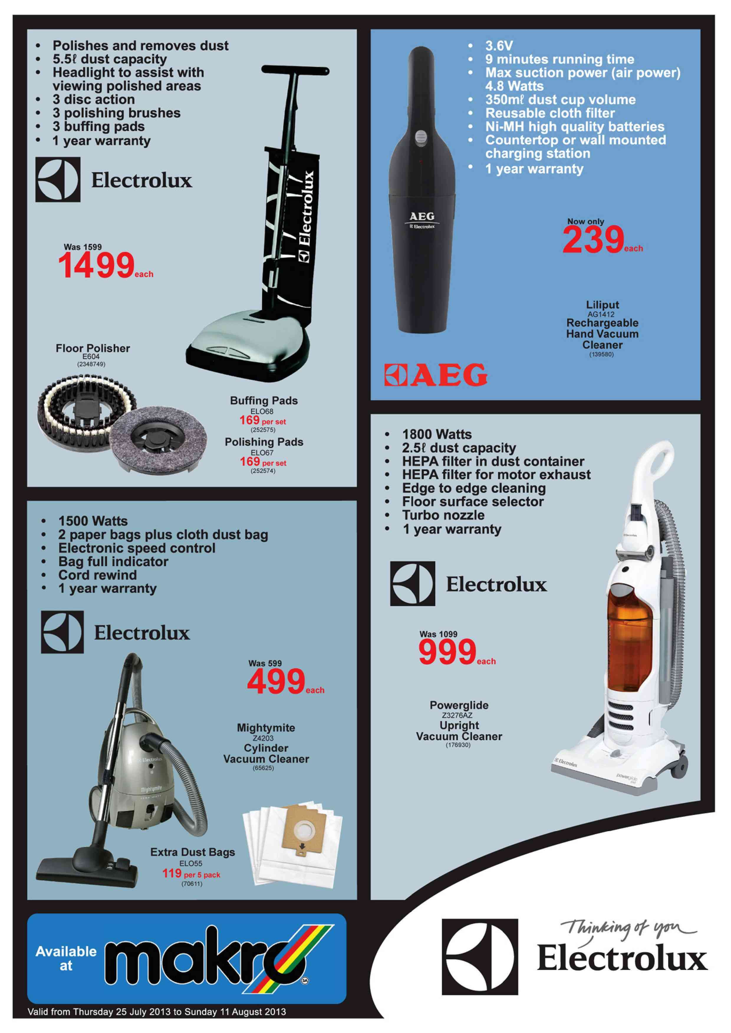 Special Electrolux Floor Polisher(E604)Each — www.guzzle.co.za