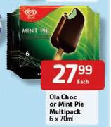 Ola Choc or Mint Pie Multipack-6 x 70ml Each