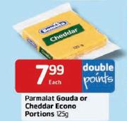 Parmalat Gouda or Cheddar Econo Portions-125gm Each