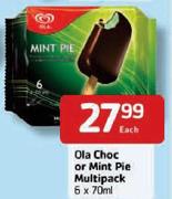 Ola Choc or Mini Pie Multipack-6 x 70ml