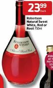Robertson Natural Sweet White, Red or Rose-750ml Each