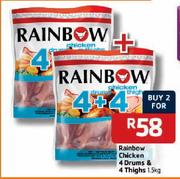 Rainbow Chicken 4 Drums & 4 Thighs - 2 x 1.5Kg