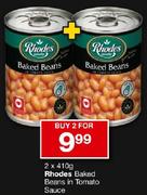 Rhodes Baked beans In Tomato Sauce-2x410gm