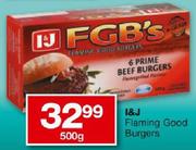 I&J Flaming Good Burgers-500gm
