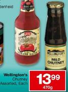 Wellington's Chutney-470gm Each