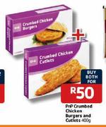 PnP Crumbed Chicken Burgers And Cutlets- 2 x 400g
