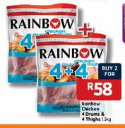 Rainbow Chicken 4 Drums And 4 Thighs- 2 x 1.5Kg