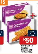 PnP Crumbed Chicken Burgers And Cutlets- 2 x 400g