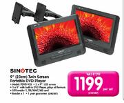 Sinotec 9" (23cm) Twin Screen Portable DVD Player-PDVD-92S Per Set