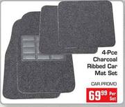 4-Pce Charcoal Ribbed Car Mat Set(CAR.PROMO)-Per set