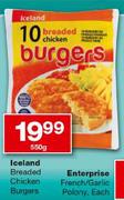 Iceland Breaded Chicken Burgers-550Gm