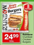 Rainbow Crumbed Chicken Burgers-520gm