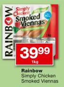 Rainbow Simply Chicken Smoked Viennas-1kg