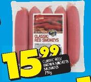 Classic Red/Brown Smokeys Sausages-750Gm