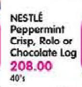 Nestle Peppermint Crisp, Rolo Or Chocolate Log-40's