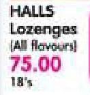 Halls Lozenges-18's