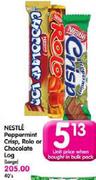Nestle Peppermint Crisp, Rolo Or Chocolate Log(Large)-Each