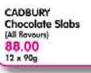Cadbury Chocolate Slabs(All Flavours)-12x90Gm