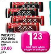 Wilson's XXX Rolls(Mint and Must Only) Each