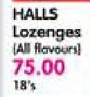 Halls Lozenges(All Flavours)-18's
