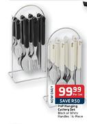 PnP Hanging Cutlery Set Black Or White Handles-16 Piece