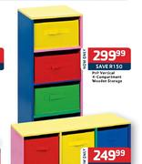 PnP Vertical 4-Compartment Wooden Storage