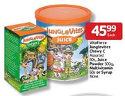 Vitaforce Junglevites Chewy C-60's, Juice Powder-500gm, Multivitamin-60's or Syrup-150ml Each