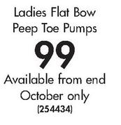 Legend Ladies Flat Bow Peep Toe Pumps
