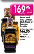 Ponchos 1910 Coffee/Chilli Choc Or Caramel Tequila-750ml