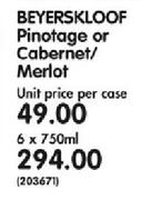 Beyerskloof Pinotage or Cabernet/Merlot-6 x 750ml