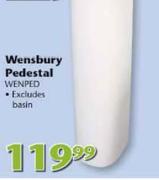 1 Tap Hole, Excludes Pedestal.