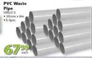 PVC 50mmx6m E Spec. Waste Pipe-Each